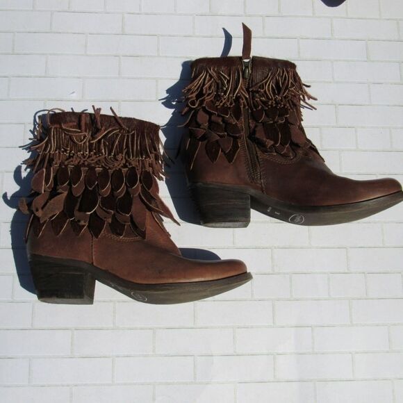 ANTHROPOLOGIE Sheridan Mia Sienna Calf HaiR Fringe - Picture 3 of 5